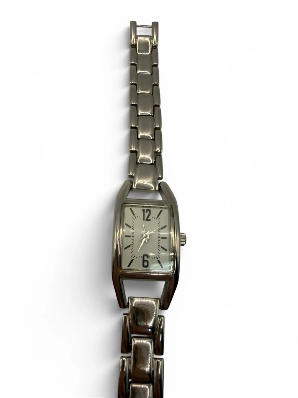 Silver Link Bracelet Watch - Classic Rectangular Face